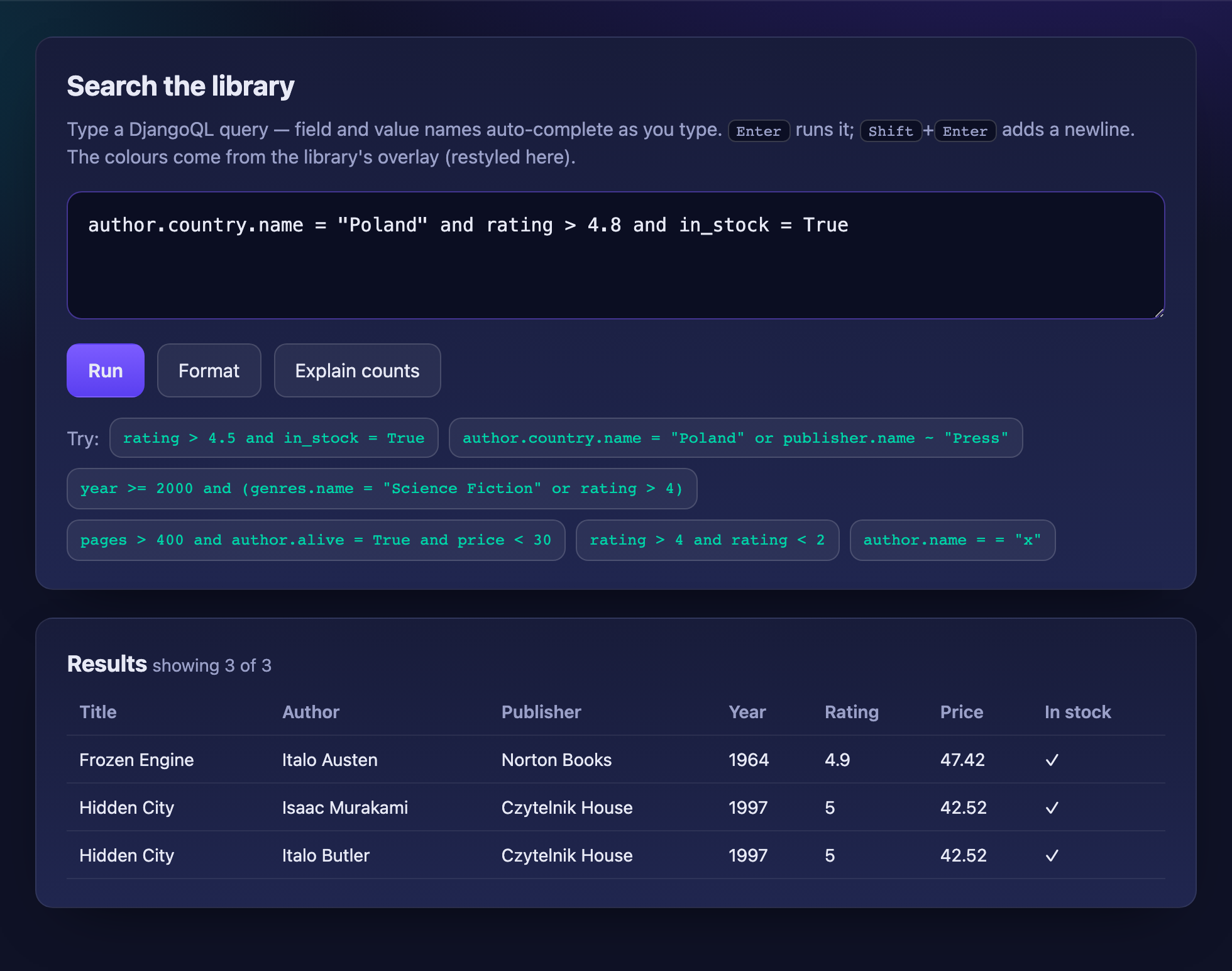 Search demo